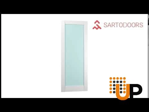 Double solid core french interior swing double door with mirror glass | Lucia 1299 White | 36 x 80 (2* 18x80) photo#5