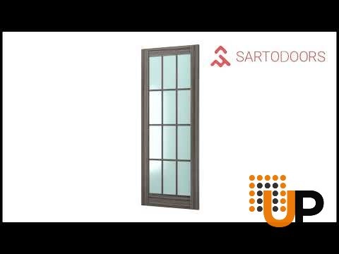 Double solid core sliding classic interior barn bypass door with frosted glass | Felicia 3312 Ginger Ash | 36 x 80 (2* 18x80) photo#6