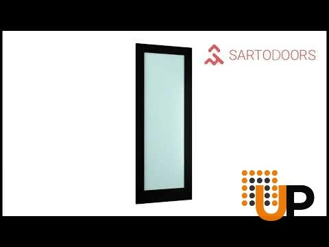 Single solid core luxury interior swing door with frosted glass | Planum 2102 Black Matte | 18 x 80 photo#6