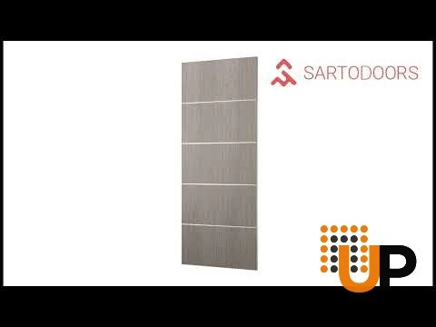 Double solid wood with honeycomb sliding modern interior barn bypass door | Planum 0020 Grey Oak | 36 x 80 (2* 18x80) photo#6