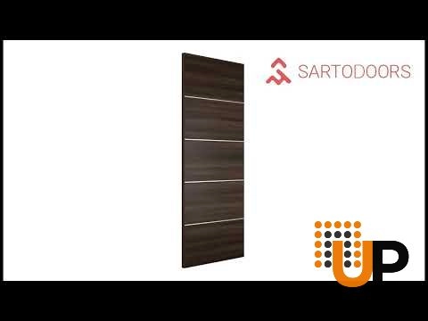 Double solid wood with honeycomb french interior swing double door | Planum 0020 Chocolate Ash | 36 x 80 (2* 18x80) photo#5
