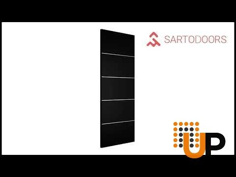 Double solid wood with honeycomb sliding modern interior closet bypass door | Planum 0020 Black Matte | 36 x 80 (2* 18x80) photo#7