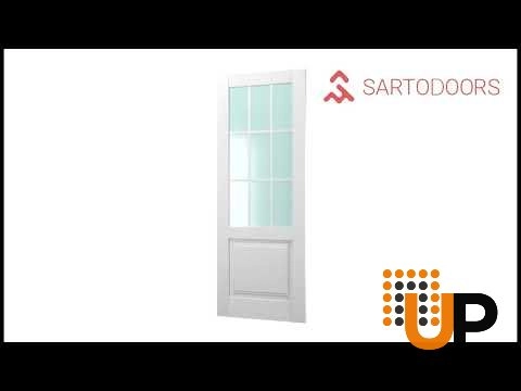 Single solid core classic interior swing door with frosted glass | Felicia 3309 White | 18 x 80 photo#8