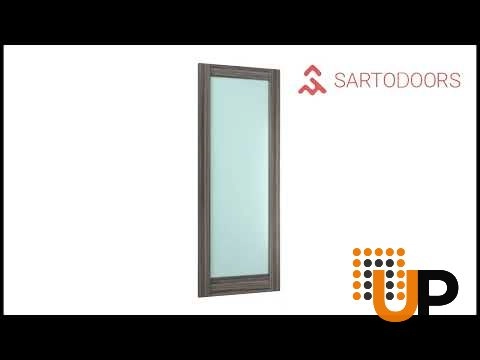 Double solid core sliding luxury interior closet bypass door with frosted glass | Planum 2102 Ginger Ash | 36 x 80 (2* 18x80) photo#6