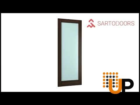 Double solid core sliding luxury interior closet bypass door with frosted glass | Planum 2102 Chocolate Ash | 36 x 80 (2* 18x80) photo#6