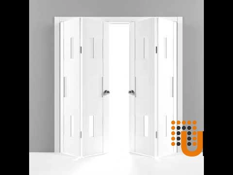 4 folding panels mdf sliding modern interior bi-fold double door with frosted glass | Sete 6933 Light Grey Oak | 72 x 80 (4* 18x80) photo#5