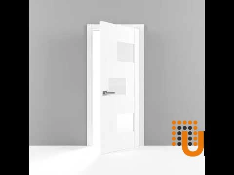 Single mdf modern interior swing door with frosted glass | Sete 6933 Nordic White | 18 x 80 photo#5