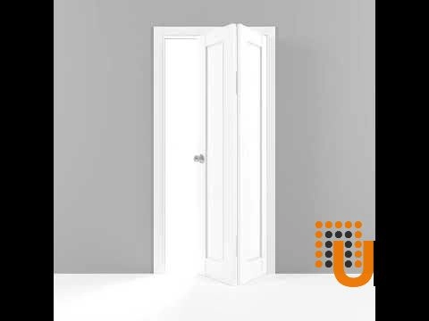 2 folding panels solid core sliding interior bi-fold door with frosted glass | Planum 0888 Painted White | 36 x 80 (2* 18x80) photo#6