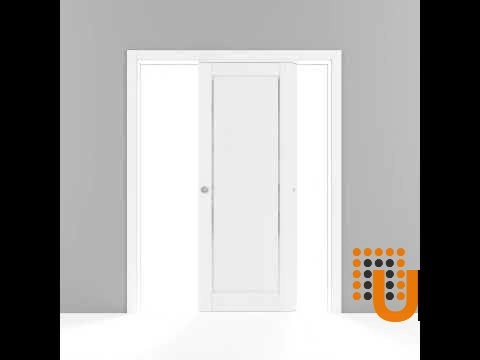 Double solid core sliding interior closet bypass door with frosted glass | Planum 0888 Painted White | 36 x 80 (2* 18x80) photo#7