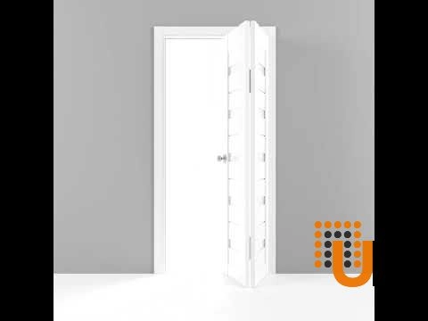 2 folding panels mdf sliding modern interior bi-fold door with frosted glass | Quadro 4445  White | 36 x 80 (2* 18x80) photo#5