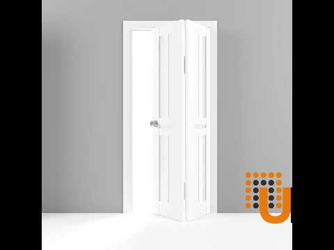 2 folding panels laminate sliding modern interior bi-fold door with frosted glass | Veregio 7288 White | 36 x 80 (2* 18x80) photo#5