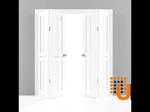 4 folding panels laminate sliding modern interior bi-fold double door with frosted glass | Veregio 7288 Antracite | 72 x 80 (4* 18x80) photo#5