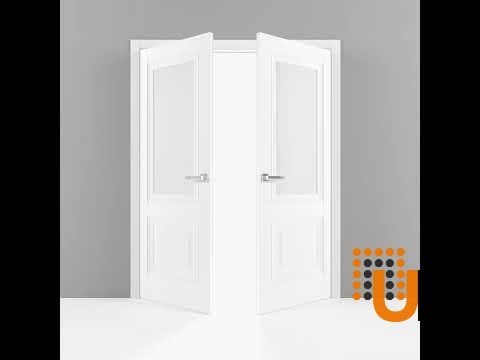 Double solid core french interior swing double door with frosted glass | Lucia 8822 White | 36 x 80 (2* 18x80) photo#5