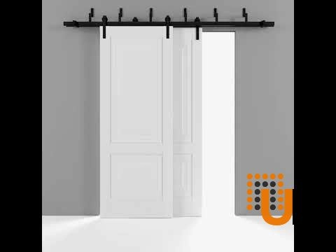 Double solid core sliding classic interior barn bypass door | Lucia 8831 White | 36 x 80 (2* 18x80) photo#7