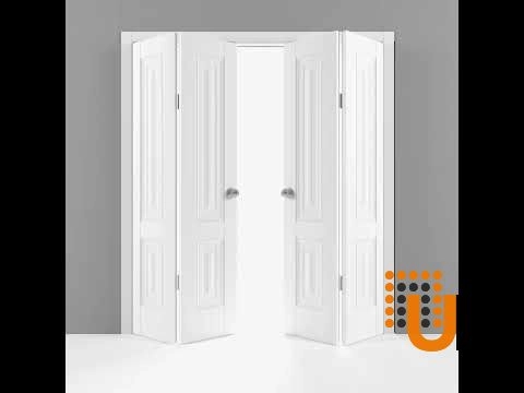 4 folding panels solid core sliding classic interior bi-fold double door | Lucia 8831 White | 72 x 80 (4* 18x80) photo#5