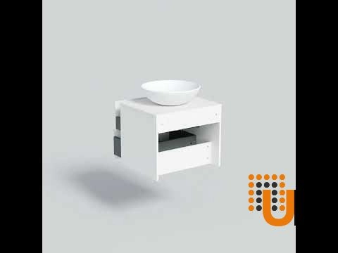 Modern Free Standing Bathroom Vanity with Washbasin | Dune White Matte Collection | Non-Toxic Fire-Resistant MDF photo#8