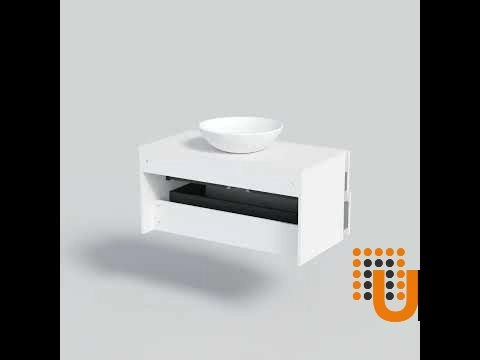 Modern Free Standing Bathroom Vanity with Washbasin | Dune White Matte Collection | Non-Toxic Fire-Resistant MDF-40" photo#8