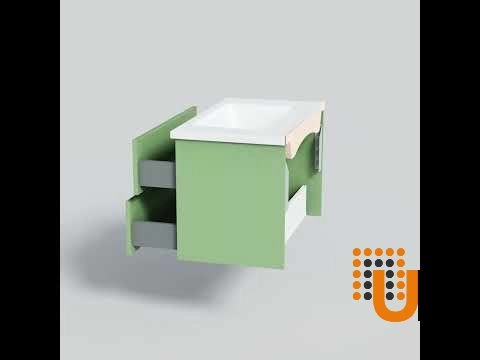 Modern Wall-Mount Bathroom Vanity with Washbasin | Edison Pistachio  Collection | Non-Toxic Fire-Resistant MDF-40" photo#8