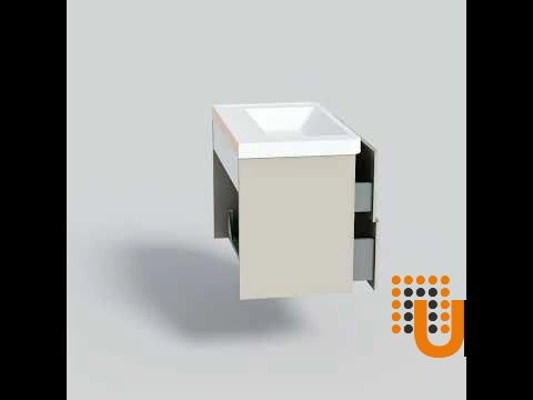 Modern Wall-Mounted Bathroom Vanity with Washbasin | Fiona Beige Matte Collection | Non-Toxic Fire-Resistant MDF photo#8
