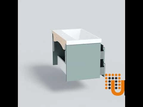 Modern Wall-Mount Bathroom Vanity with Washbasin | Judi Light Green Collection | Non-Toxic Fire-Resistant MDF-34" photo#8