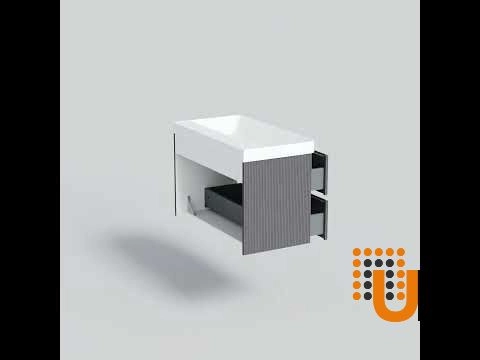 Modern Wall-Mounted Bathroom Vanity with Washbasin | Luxury Gray Matte Collection | Non-Toxic Fire-Resistant MDF photo#9