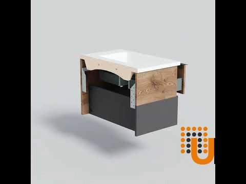 Modern Wall-Mount Bathroom Vanity with Washbasin | Monroe Antracite Alicante Collection | Non-Toxic Fire-Resistant MDF photo#8
