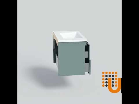 Modern Wall-Mounted Bathroom Vanity with Washbasin | Palm Beach Green Matte Collection | Non-Toxic Fire-Resistant MDF-30" photo#8