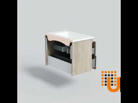 Modern Wall-Mounted Bathroom Vanity with Washbasin | Palm Beach Teak Natural Collection | Non-Toxic Fire-Resistant MDF-30" photo#7