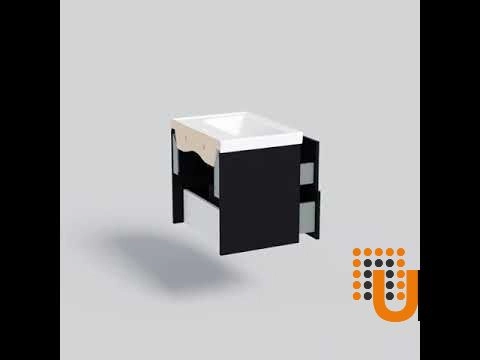 Modern Wall-Mount Bathroom Vanity with Washbasin | Picasso Anthracite Matte  Collection | Non-Toxic Fire-Resistant MDF-28" photo#7