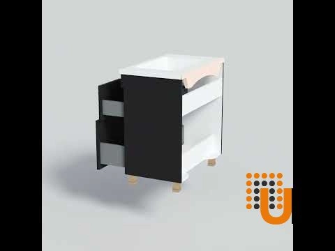 Modern Free Standing Bathroom Vanity with White Washbasin | Trevi Antracite Collection | Non-Toxic Fire-Resistant MDF photo#9