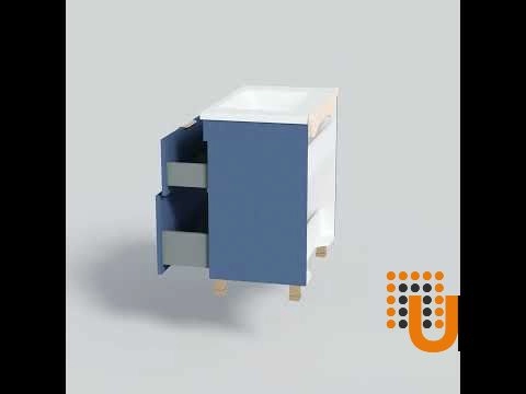 Modern Free Standing Bathroom Vanity with White Washbasin | Trevi Blue Matte Collection | Non-Toxic Fire-Resistant MDF photo#8
