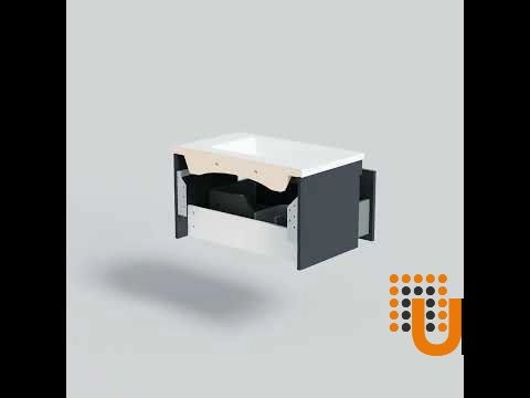 Modern Wall-Mount Bathroom Vanity with Washbasin | Troy Graphite Collection | Non-Toxic Fire-Resistant MDF-30" photo#8