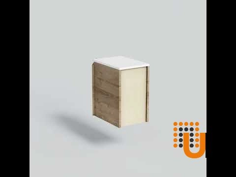 Side Vanity Cabinet WAVE Collection Teak Natural Color" photo#8
