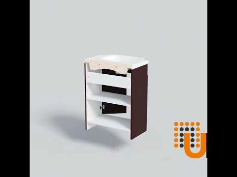 Modern Free Standing Bathroom Vanity with Washbasin | Classic Brown Matte Collection | Non-Toxic Fire-Resistant MDF photo#8