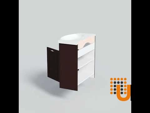Modern Free Standing Bathroom Vanity with Washbasin | Classic Brown Matte Collection | Non-Toxic Fire-Resistant MDF-32" photo#8