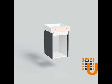 Modern Wall-Mounted Bathroom MINI-Vanity with Washbasin | Comfort Gray Matte Collection | Non-Toxic Fire-Resistant MDF photo#9
