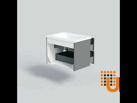 Modern Wall-Mounted Bathroom Vanity with Washbasin | Comfort Gray Matte Collection | Non-Toxic Fire-Resistant MDF-24" photo#9