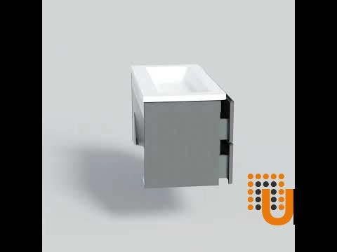 Modern Wall-Mounted Bathroom Vanity with Washbasin | Comfort Gray Matte Collection | Non-Toxic Fire-Resistant MDF-40" photo#8