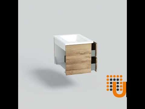 Modern Wall-Mounted Bathroom Vanity with Washbasin | Comfort Teak Natural Collection | Non-Toxic Fire-Resistant MDF-24" photo#9