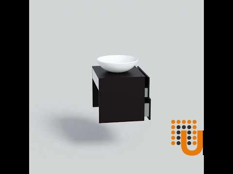 Modern Free Standing Bathroom Vanity with Washbasin | Dune Black Matte Collection | Non-Toxic Fire-Resistant MDF photo#7