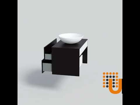 Modern Wall-Mount Bathroom Vanity with Washbasin | Dune Black Matte Collection | Non-Toxic Fire-Resistant MDF-32" photo#8