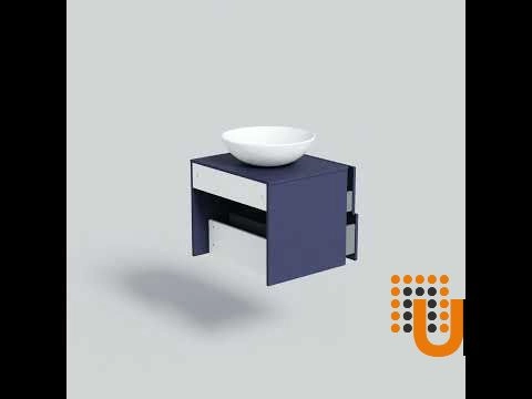 Modern Free Standing Bathroom Vanity with Washbasin | Dune Blue Matte Collection | Non-Toxic Fire-Resistant MDF photo#7