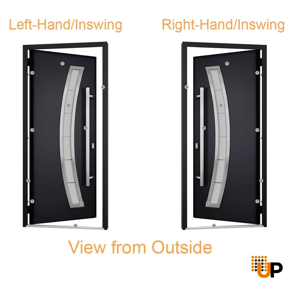 Single swing metal-aluminum modern exterior door with triplex | Cynex 6116 Natural Oak | 36 x 80 (36 x 80) photo#5