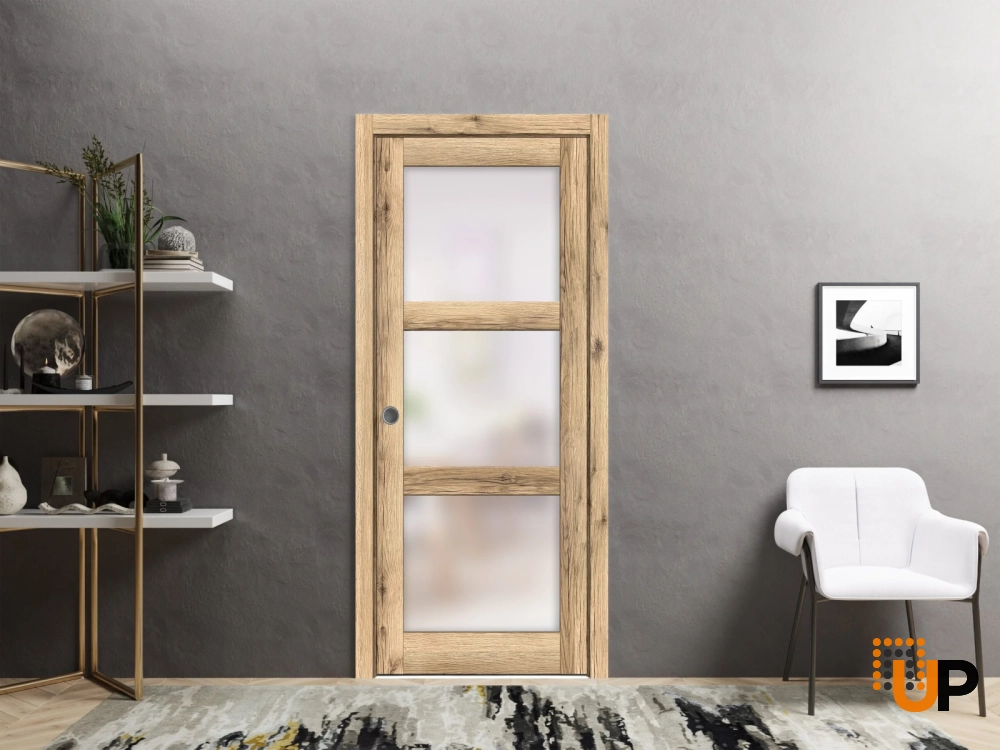 Lucia 2552 interior pocket door 32x84 brown solid wood Photo #2