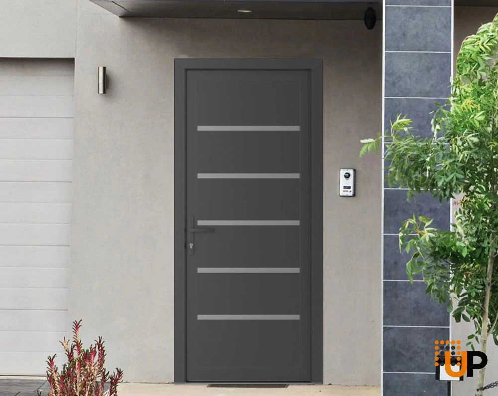 Single swing metal-plastic modern exterior door | Manux 8415 Antracite | 30 x 80 photo#3