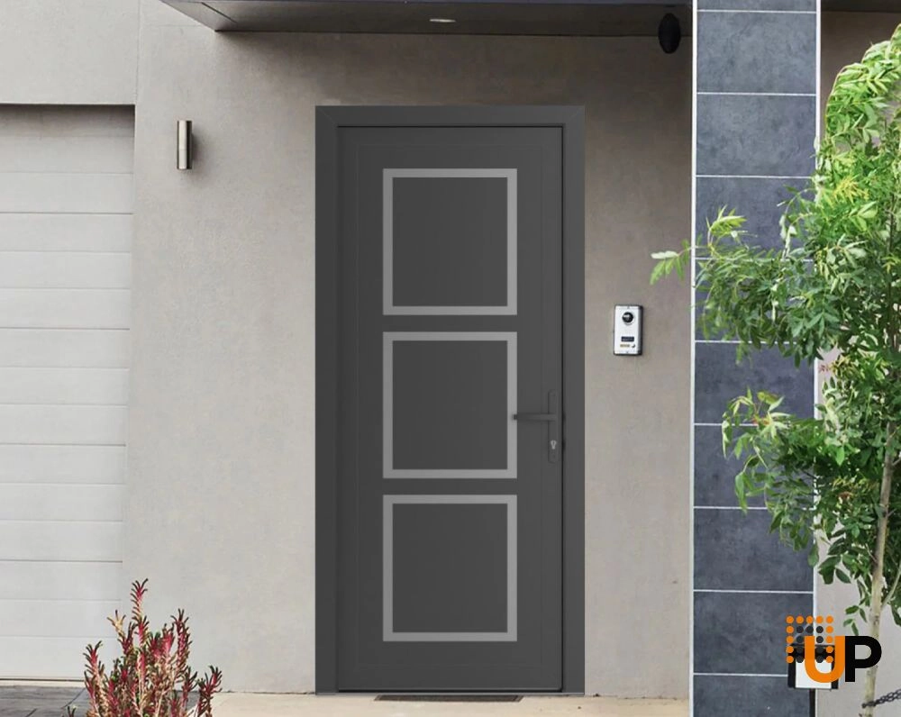 Single swing vinyl modern exterior door | Manux 8661 Antracite | 36 x 80 photo#2