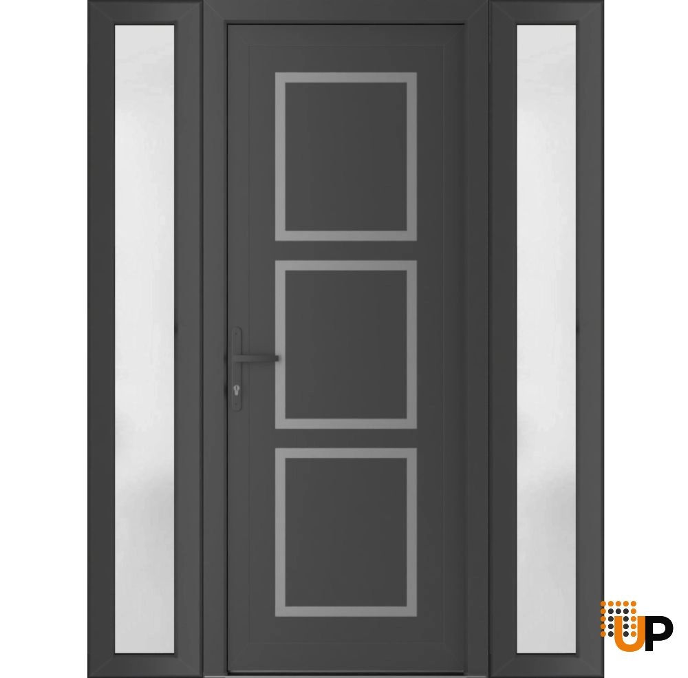 Single swing vinyl modern exterior door | Manux 8661 Antracite | 60 x 80 photo#1