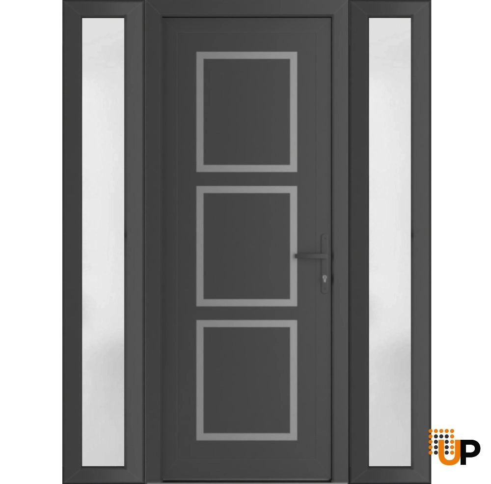 Single swing vinyl modern exterior door | Manux 8661 Antracite | 64 x 80 photo#1