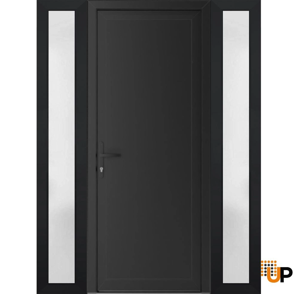 Single swing vinyl modern exterior door | Manux 8111 Black Matte | 68 x 80 photo#1