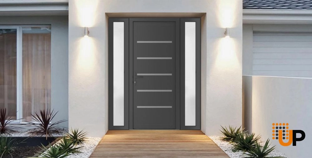 Single swing vinyl modern exterior door | Manux 8415 Antracite | 68 x 80 (16+36+16 x 80) photo#3